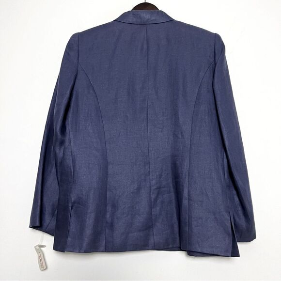 Vintage NEW Talbots Slate Blue 100% Irish Linen 5 Button Blazer Size 10 - Picture 2 of 9